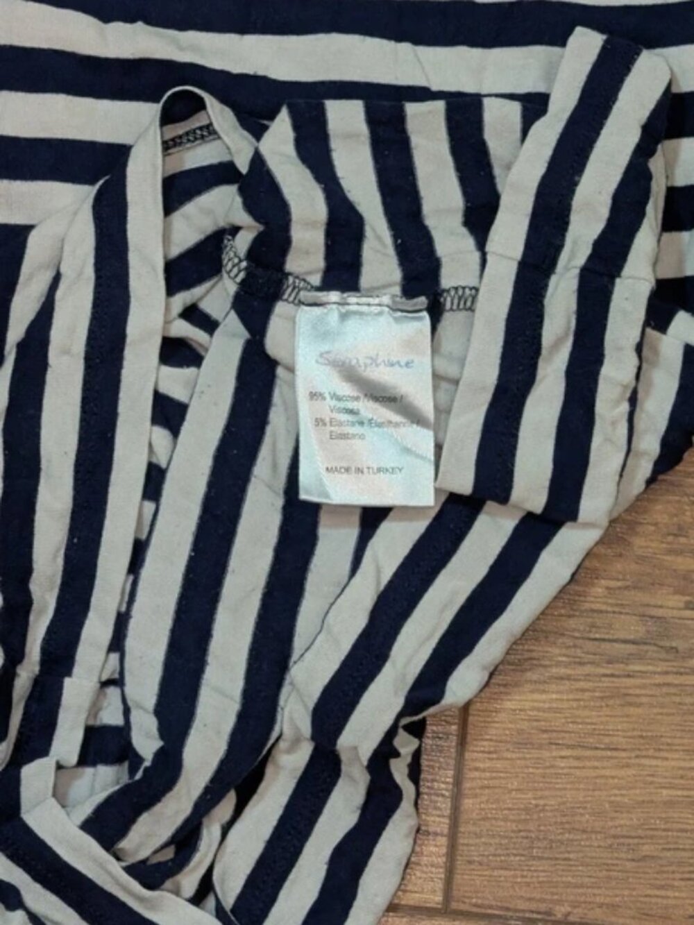 Seraphine Women's Striped T Shirt - Navy - Size Small - Picture 2 of 4